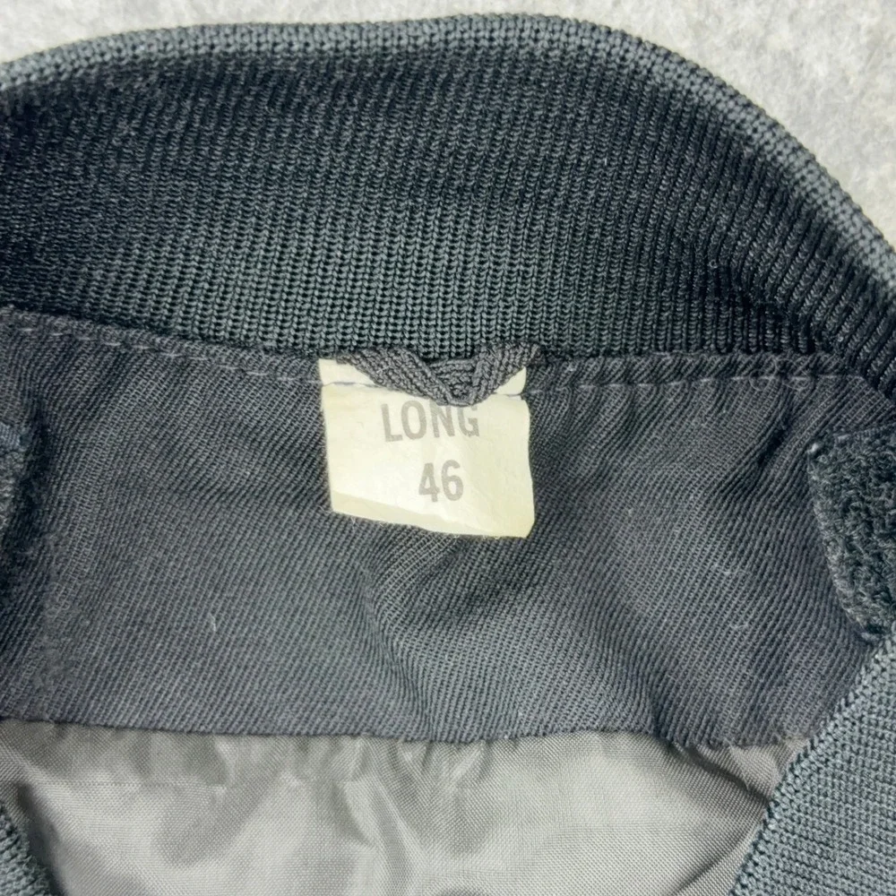 VTG Military Bomber Jacket Mens 46 Long Black Neptune Garment Co Wool Blend USA